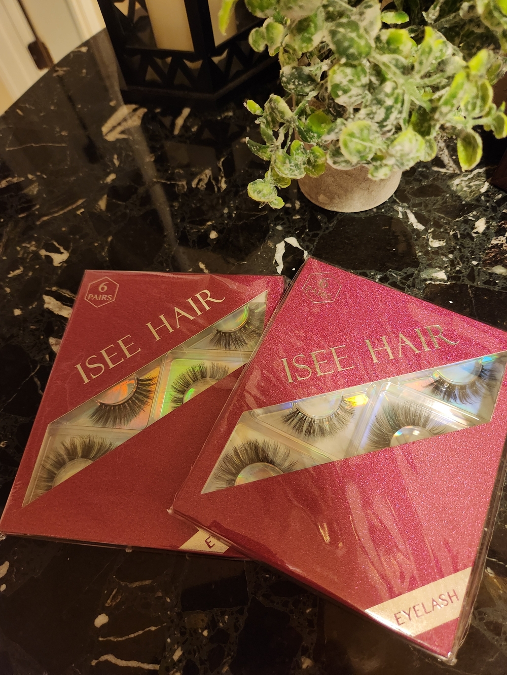 ISEE HAIR 6 Pairs Faux Mink Eyelashes - Pink Packaging
